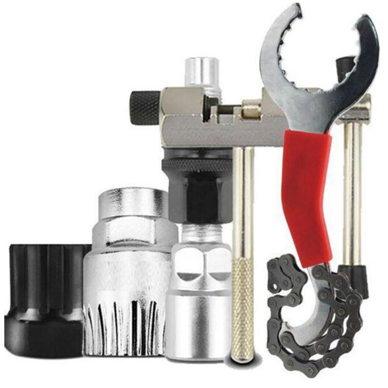 Fiets Reparatie Tool Kits Racefietsen Chain Cutter Beugel Vliegwiel Remover Crank Puller Wrench Onderhoud Gereedschap Repareren Set