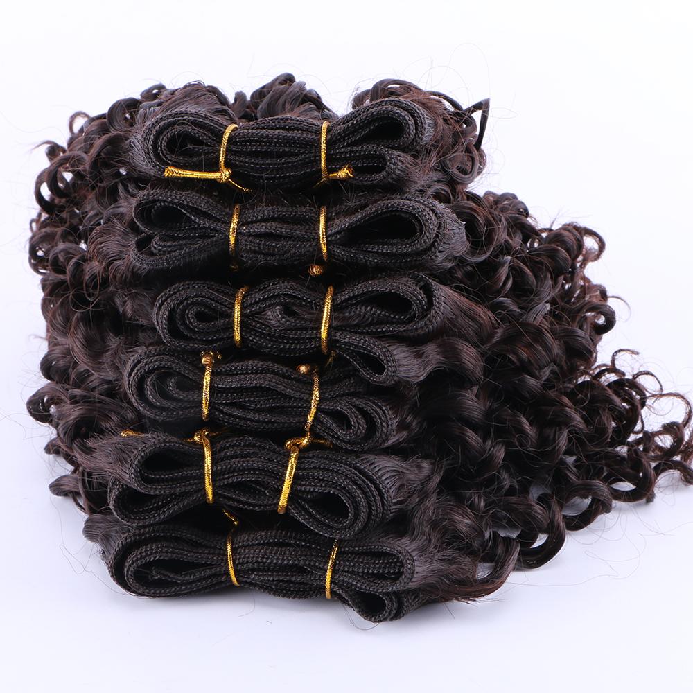 Angie Synthetisch Haar weave Korte Kinky Krullend haar weven 6 stuks/partij 210 glam haar product voor vrouwen