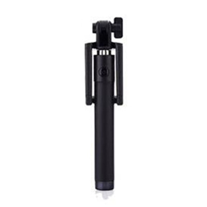 Monopod Selfie Stick Voor Apple Iphone 11 12 Pro Max Mini Xs X Xr 8 7 Plus Se Uitschuifbare handheld Wired Selfiestick Sticks: Black