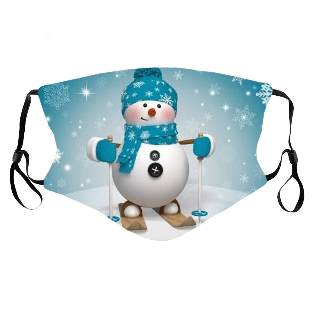 Mund Abdeckung Unisex Weihnachten Schneemann Druck Baseball Kappe Hut Einstellbare Waschbar Winddicht Hut Facecover: H