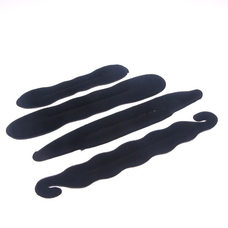4 unids/set esponja de espuma para estilizar el cabello Donut moño fabricante anterior moño francés herramienta Clip de pelo Dispositivo Flexible