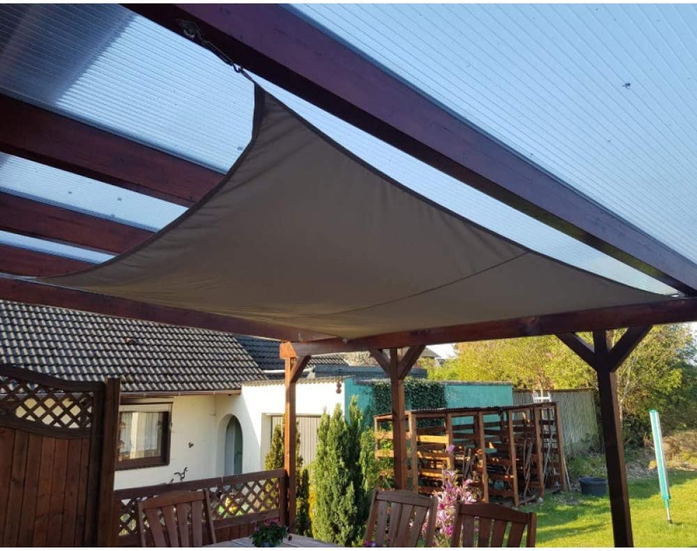 Rectangle Sun Shade Sail Canopy 3.6 x 3.6m UV Block and Waterproof Awning for Garden Patio Party Yard