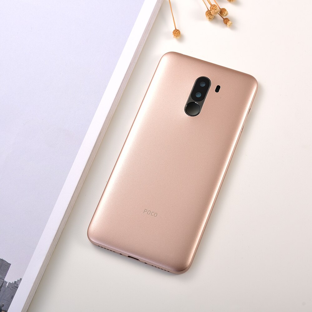 Xiaomi-carcasa de plástico para POCOPHONE F1, cubierta trasera para batería, Panel de repuesto para Pocophone Poco F1: Gold