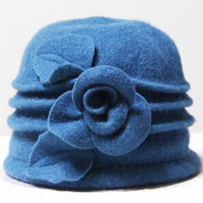 Bowknot 100%  uldhat forår og efterår vinter midaldrende kvindelig floppy hat kvinder europæisk tidevande kuppel fedoras mor filt hatte: 3