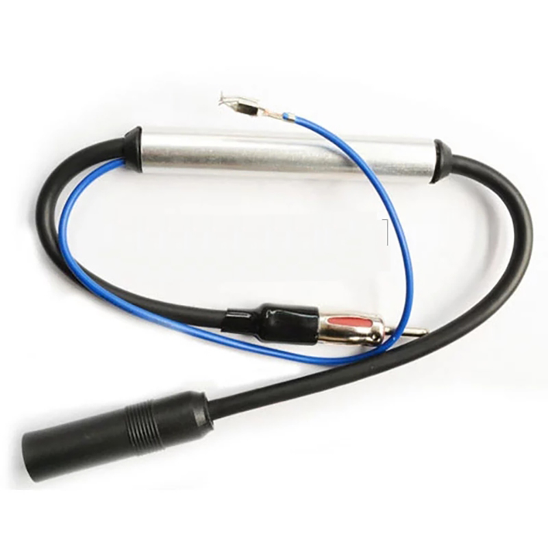 Dual Fakra to Din FM AM Car Radio Antenna Adapter - Splitter Stereo Converter Signal Booster Amplifier: green