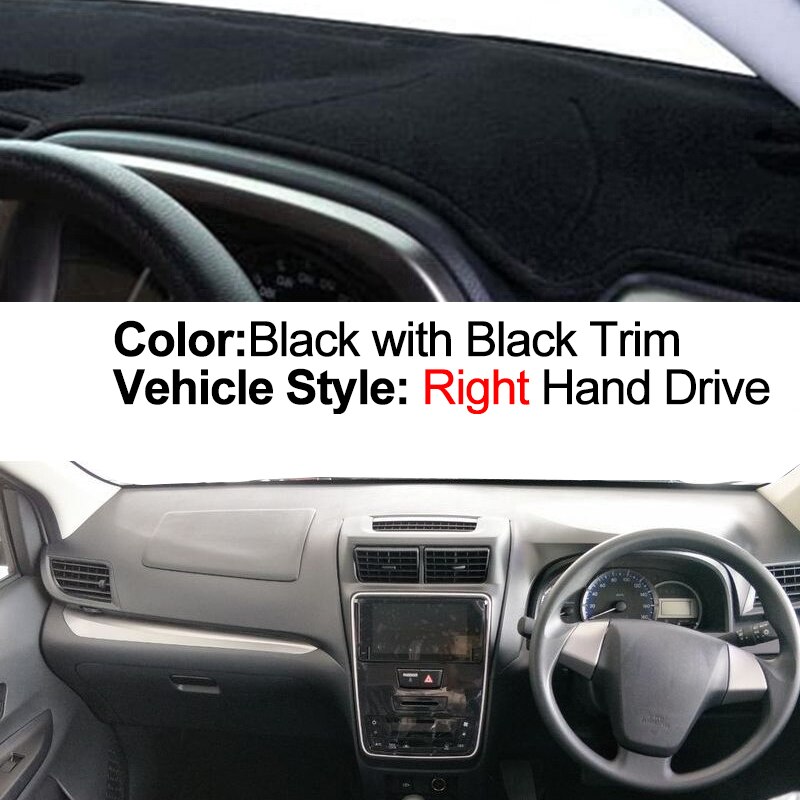 Car Dashboard Cover Dash Mat Carpet Cape For Toyota Avanza - Auto Sun Shade Anti-Sun UV Anti-dirty: Black RHD