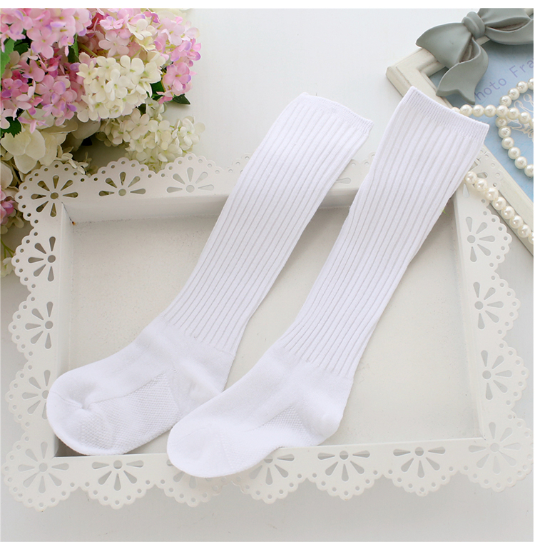 Calze per bambini in cotone tinta unita lunghe spesse calze per ragazzi ragazze calze per adolescenti calze bianche grigie nere taglia 22-43