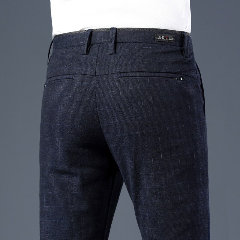 Icpans Fomal Pak Broek Mannen Zomer Kantoor Jurk Broek Heren Kleding Straight Plaid Pak Broek Bruiloft