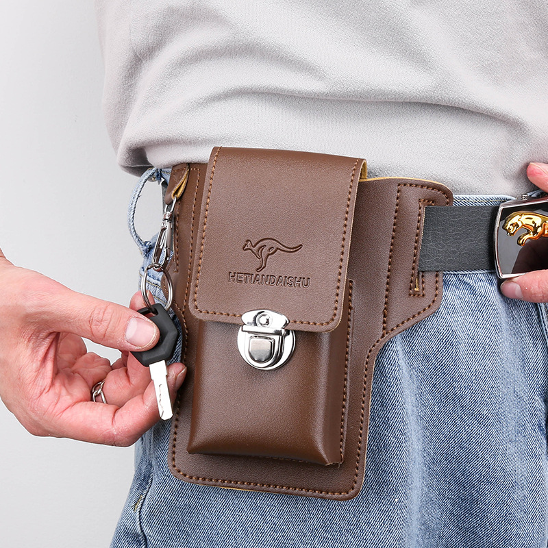 Sac en cuir véritable pour homme - BULLCAPTAIN - Bandoulière - Marron