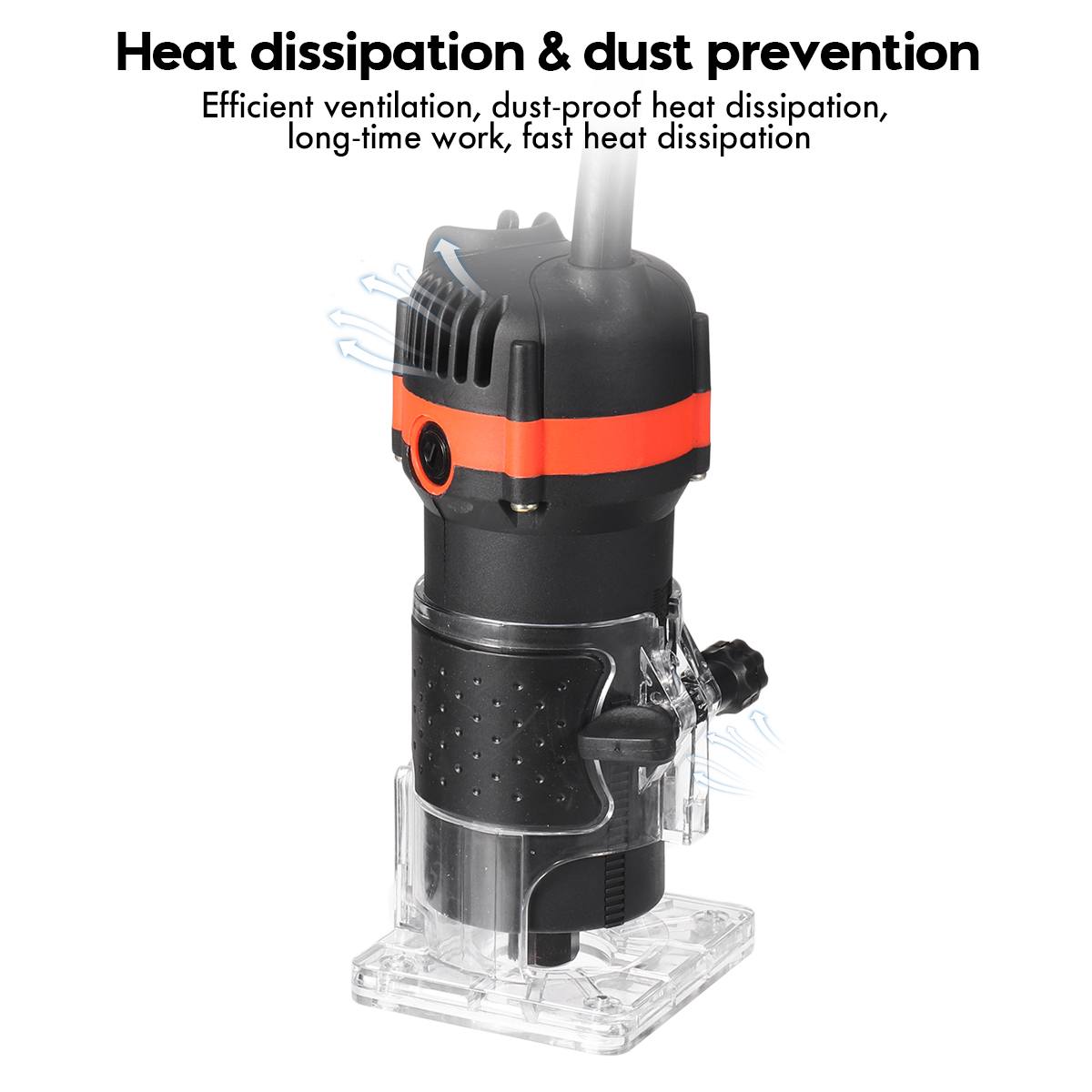 32000r/min 1000W Woodworking Electric Trimmer Wood Milling Engraving Slotting Trimming Machine Hand Carving Router