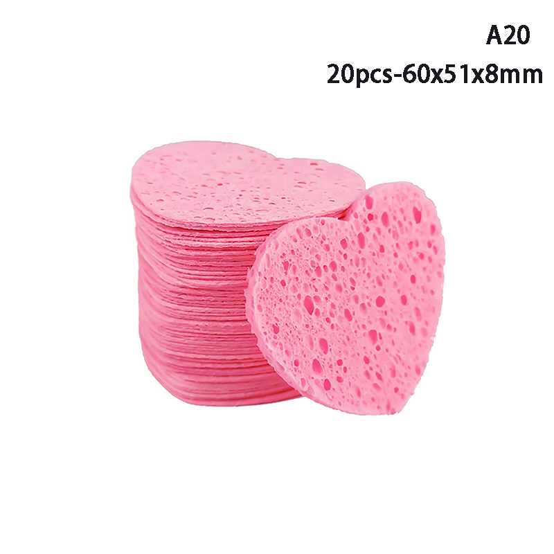 10/20PCS Reusable Face Cleaning Sponge Pad Exfoliator Mask Facial SPA Massage Makeup Removal Thicker Compress Natural Cellulose: Dark Brown