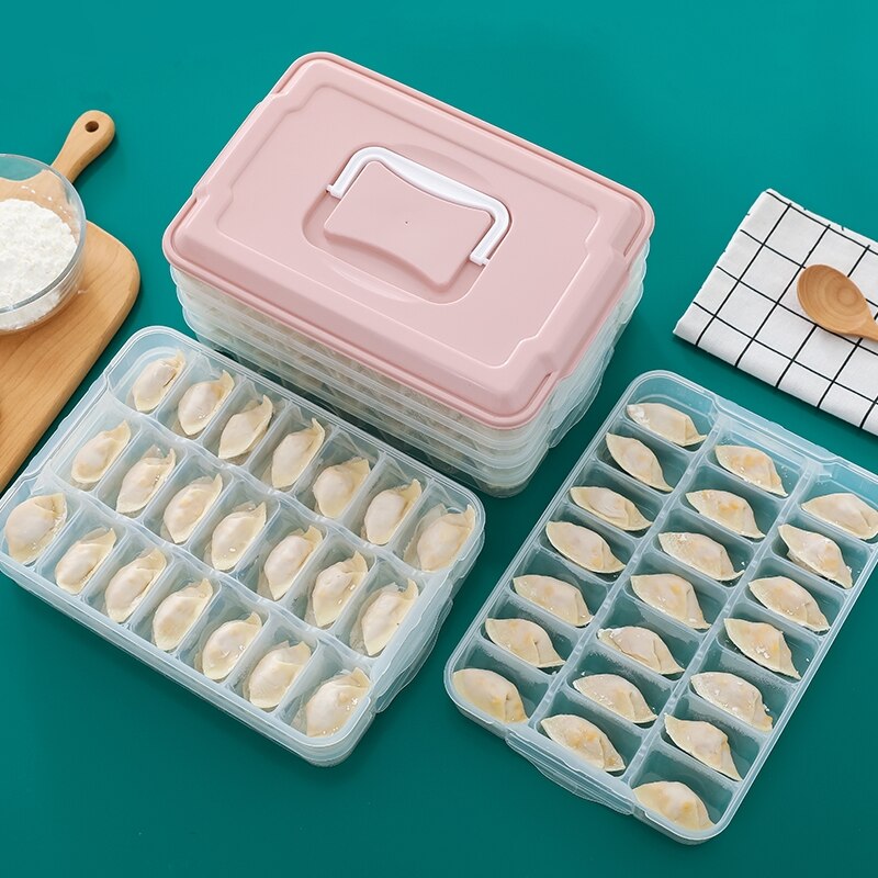 Multi-layer Dumplings Container Plastic Voedsel Doos Thuis Keuken Verse Luchtdichte Doos Koelkast Organizer
