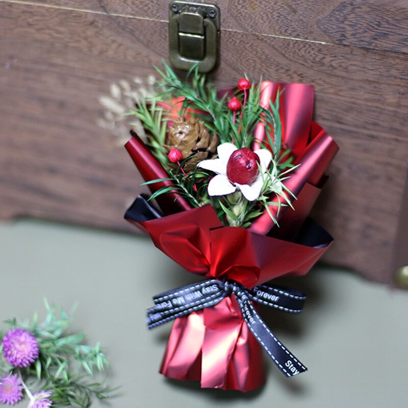 Mini dried flowers Bouquet Pine cone flower Valentine's Day Christmas home decoration Wedding accessories