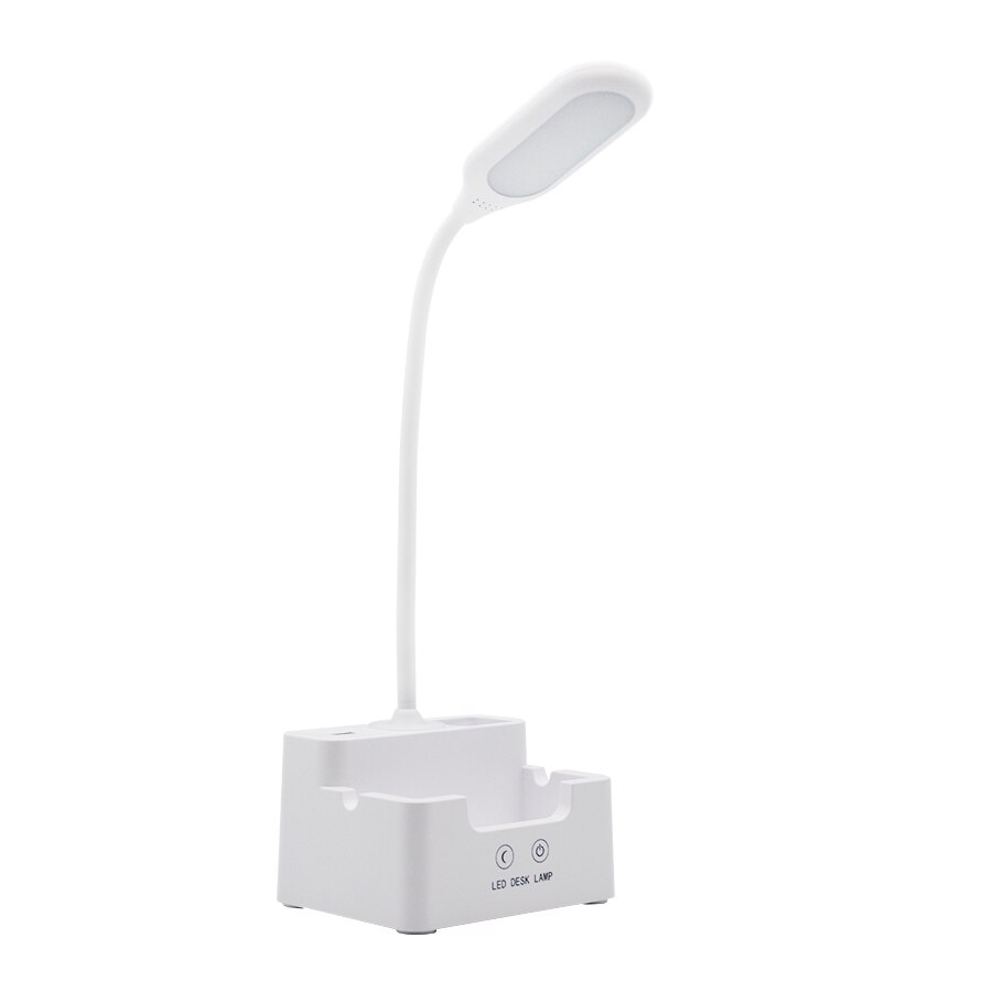 Touch Dimmable LED Desk Lamp USB Rechargeable Adjustment Message Table Light for Children Kids Reading Study Bedside Bedroom: Type A White / With Fan