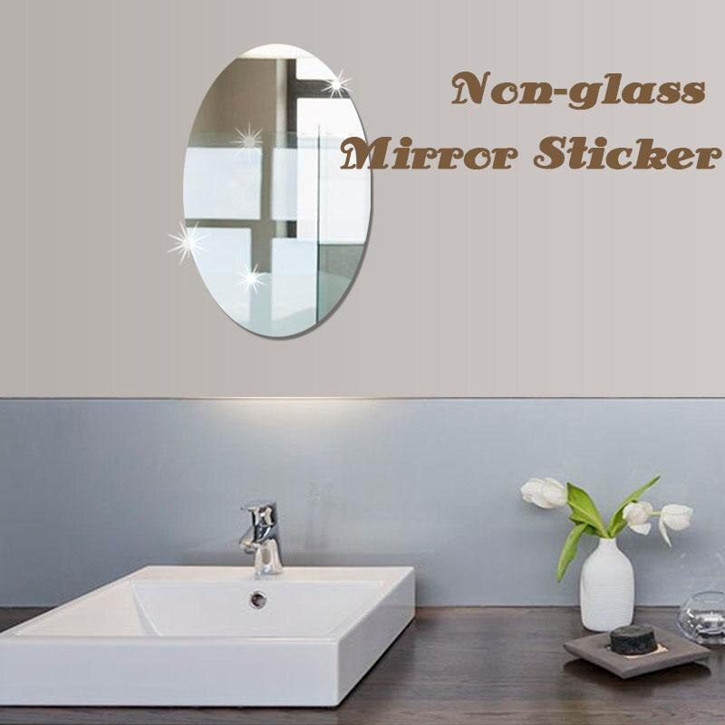 Non-glass Mirror Sticker Mirror Wall Stickers Decal Self-adhesive Tiles Flexible Non Glass Looking Stickers 3D Mirror Wall
