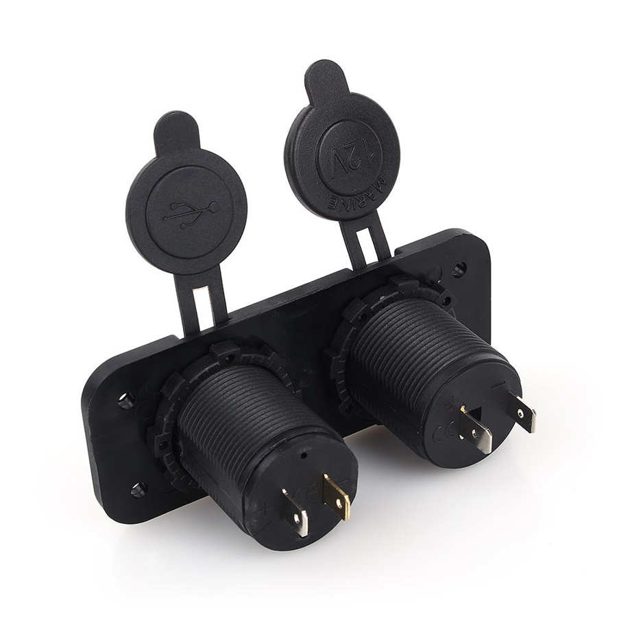 Dual Usb Car Auto Sigarettenaansteker Splitter 12V Lader Power Adapter Outlet Huishoudelijke Socket Dc 12V Input power Adapter
