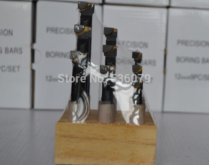 Jeu de 9 barres d'alésage à pointe en carbure de 12mm, pour tête d'alésage F1-12