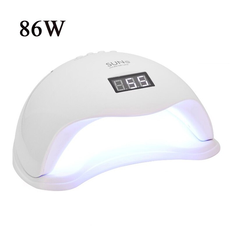 86W LED UV Nail Lamp Manicure Nail Dryer Ice Hybrid Lamp with Auto Sensor Timer for Nails Gel Polish Drying: 86W-EU Plug-white