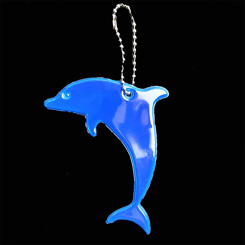 Dolfijn Zachte Pvc Reflecterende Sleutelhangers Auto Sleutelhangers Hanger Charm Bag Accessoires Voor Verkeersveiligheid Gebruik: Deep blue