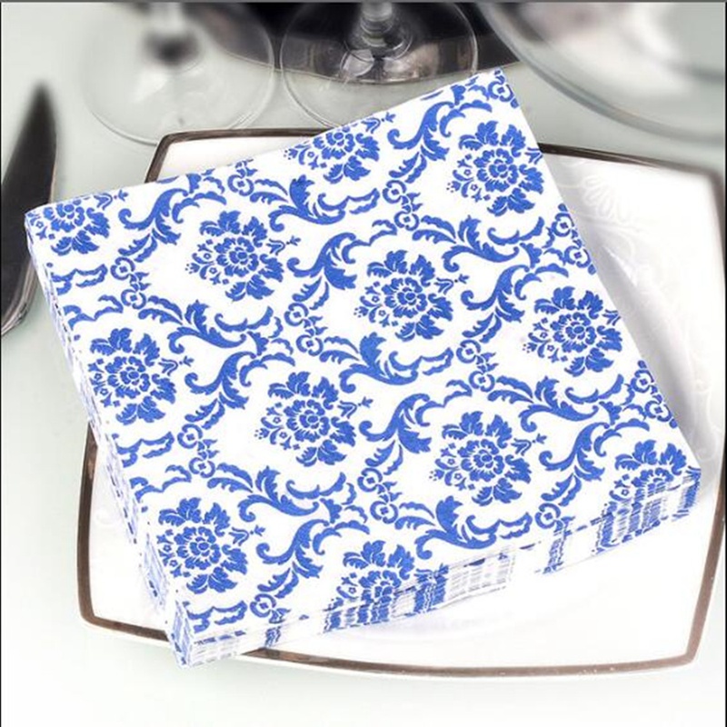 20 pc Braut und Bräutigam Blau Serviette Druck Papier Tisch Hochzeit Party BBB1039