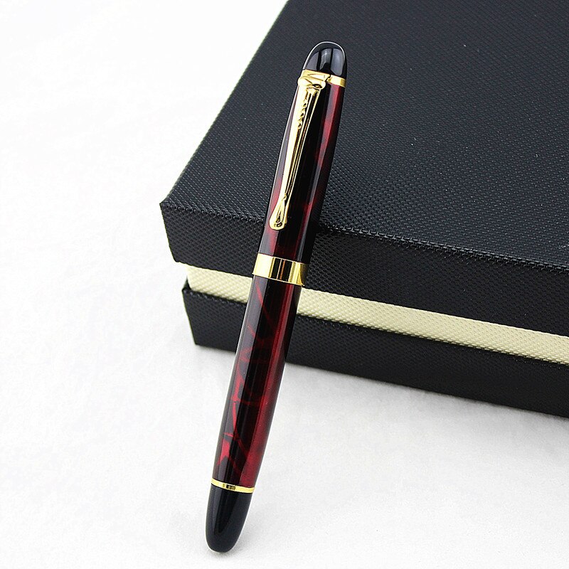 Stylo Plume De Luxe BEILUNER Rouge & Or 24K - Pointe Fine - Cadeau Élégant Avec Convertisseur D'Encre