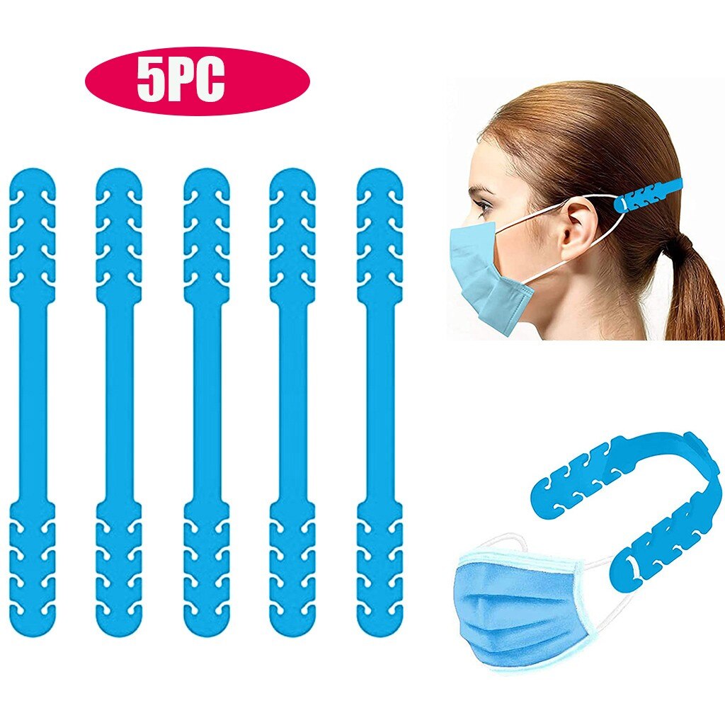 5 pçs máscara extensores anti-aperto protetor de orelha cinta acessórios 100% crafted alta qualidade mascarilla: Blue 