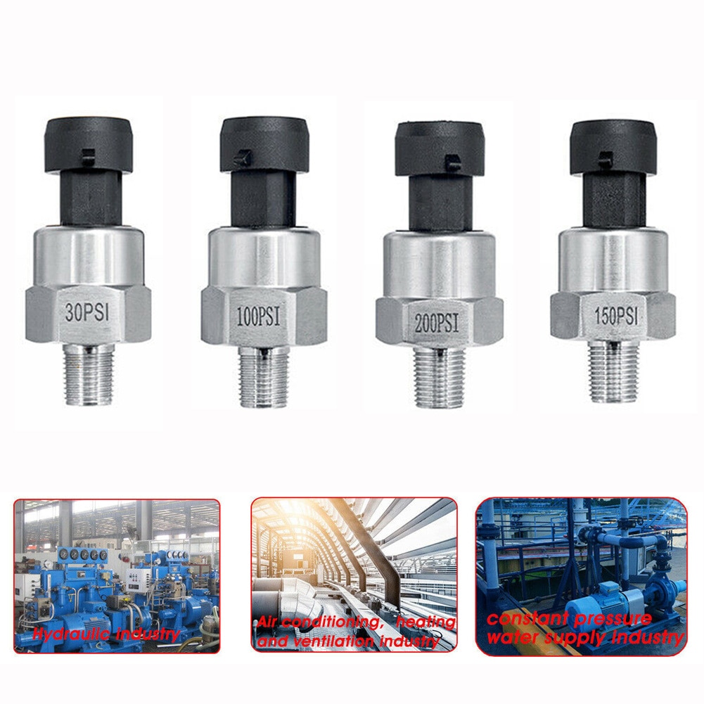 1/8 Npt Rvs Druk Transducer Sender Sensor Gas Olie Druk Zender 30PSI/100PSI/150PSI/200PSI