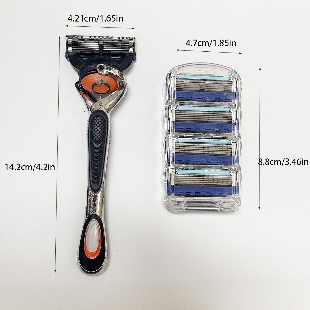 16/12/8/4 st. rakblad med keramisk beläggning i 5- lager – reducerad friktionsteknik för användare av vintage säkerhetshyvlar