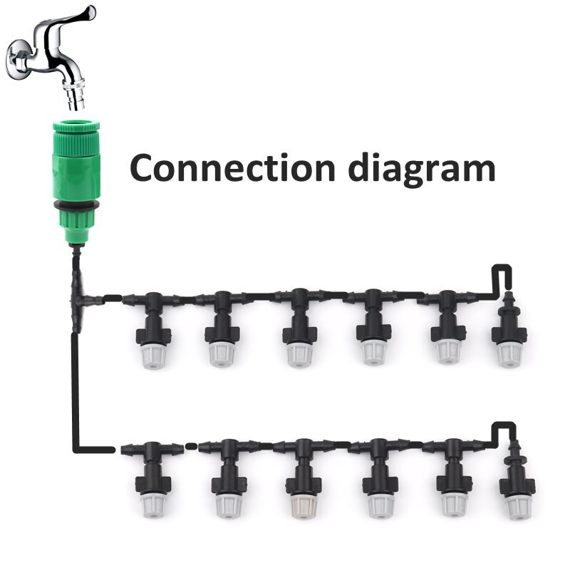 1 set 30m mistkoelsysteem irrigatieset microsproeier bewatering mistsproeier 10m slang micron tuinterras