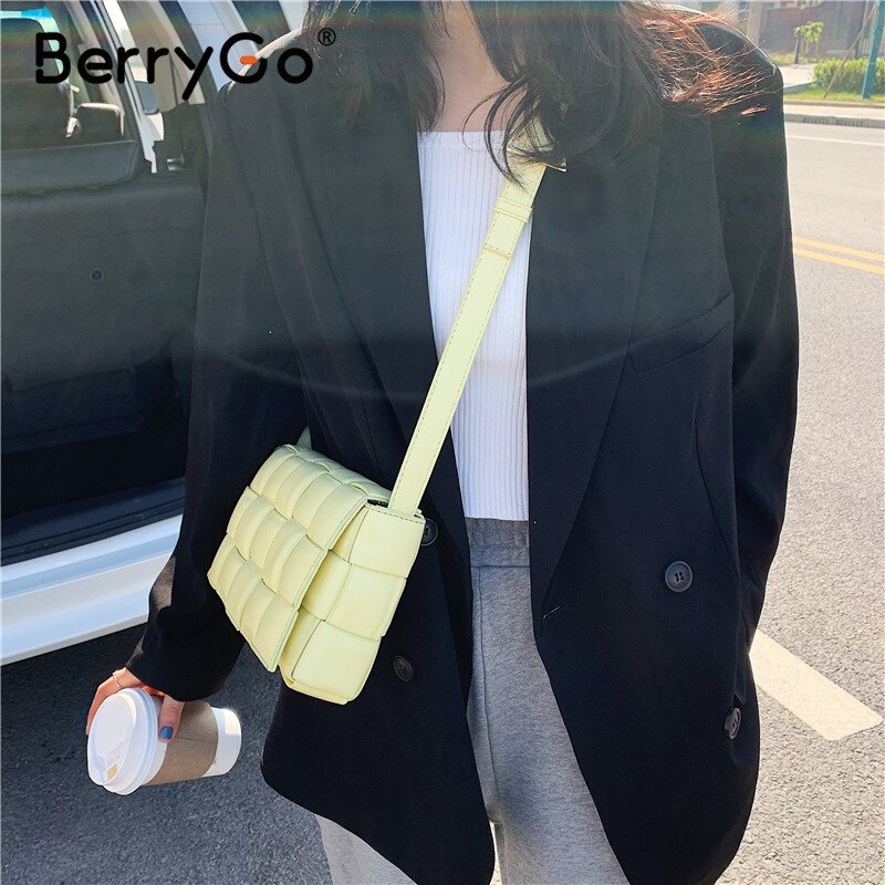 Berrygo casual damevesker 5 farger fresh daily skulderveske street style skinn dameveske gitterveske