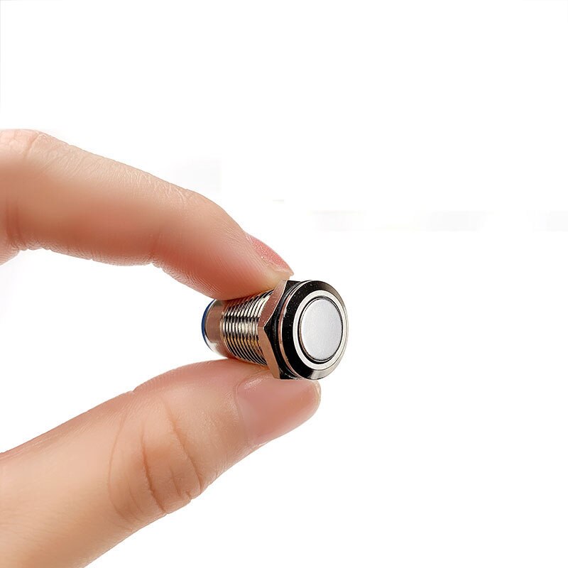 12mm Metal Push Button Switch Momentary Short Style Waterproof Self-reset Locking Latching IP67 NO High/Flat/Round Shape