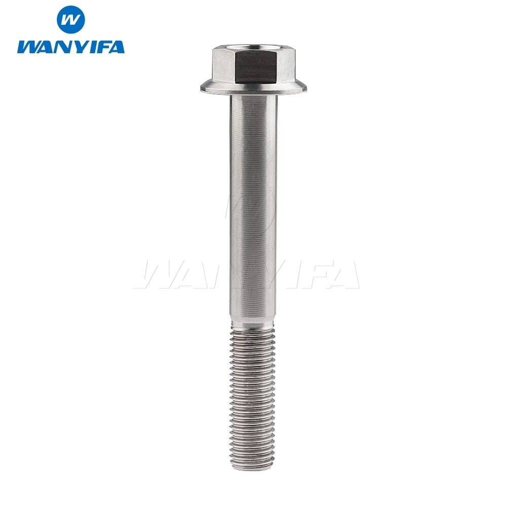Wanyifa  m10 titanium ti bolte 1.25 pitch flange sekskantede bolte skruer  m10 x 30 35 40 45 55 60 65 70 75 80 100mm: M10 x 80mm