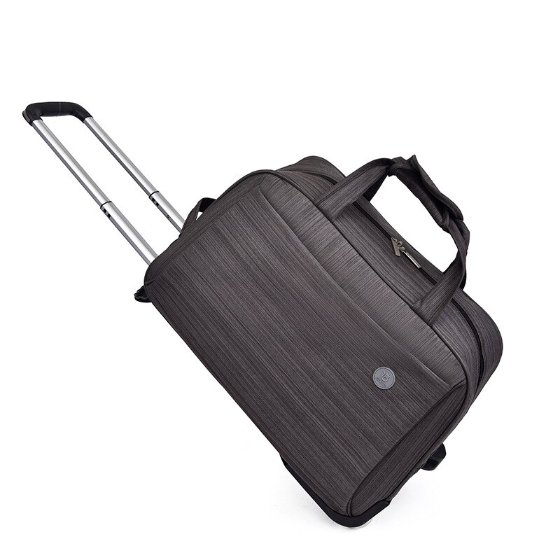 Ladies / Men's Trolley Luggage Rolling Suitcase Casual Stripe Rolling Case Wheeled Travel Bag Wheeled Luggage Suitcase: brown