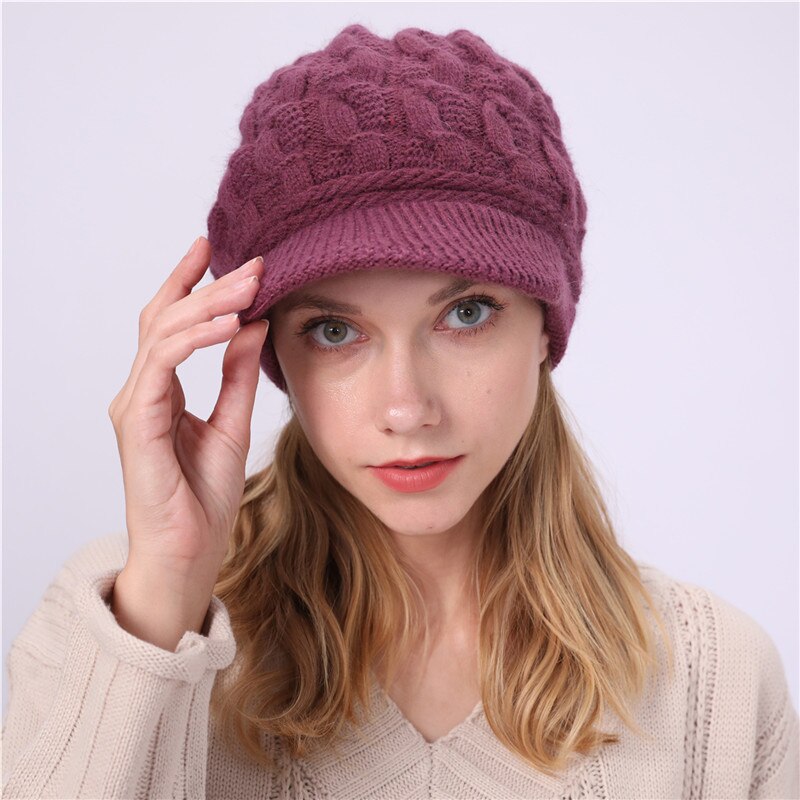 Chapeau en tricot pour femme, , ample, ample, en Crochet, décontracté, uni, doux, collection hiver