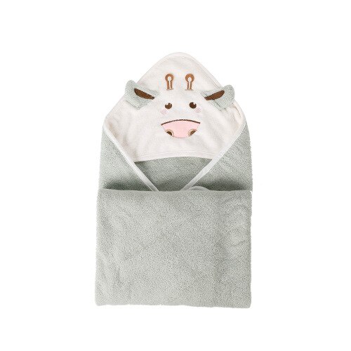 Høst baby gutter barn badehåndkle jenter hettegenser jule poncho barn badehåndkle tegneserie dyr svømme badekåpe bomull: Grå