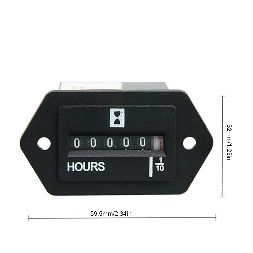 Automobile Meter Timer Sealed Mechanical Hour Meter Gauge Counter For Diesel Gasoline Engine Excavator Bulldozer