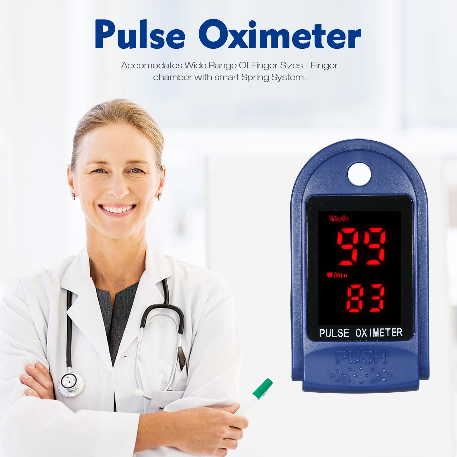 Blood Oxygen Monitor Finger Pulse Oximeter Oxygen Saturation Monitor Oximeter Heart Rate Monitor Without Battery Fast