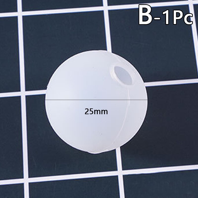 3d 20/25/30mm kugler kugle silikone form rund klar form til uv harpiks epoxy harpiks håndværk forsyninger epoxy harpiks blød form: B -25mm
