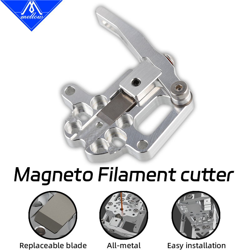Mellow CNC aluminium magneto-filamentsnijder voor printkopbeugel – compatibel met Goliath, Crazy Dragon Hotends & VZ-extruder