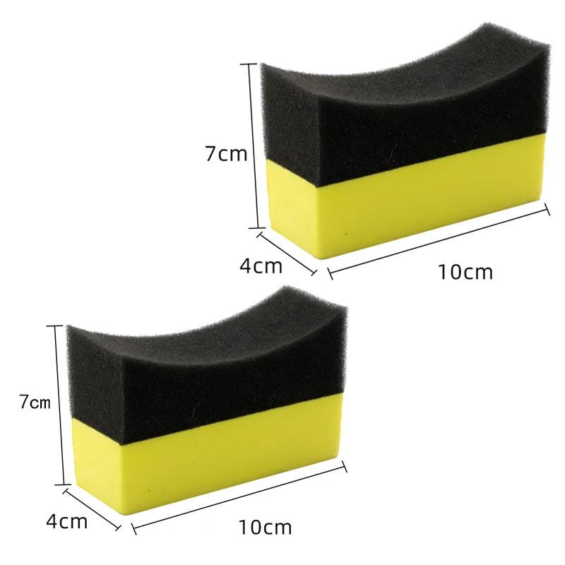 Esponja de limpieza para ruedas de coche, limpiaparabrisas para lavado de neumáticos, almohadilla de esponja de succión de agua, pulido de cera, cepillos para neumáticos, herramientas, accesorios de lavado de coches, 1/2 Uds.: YELLOW