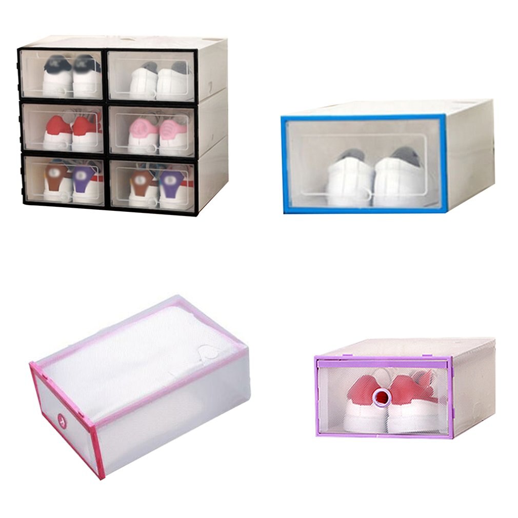 Transparante Plastic Schoenendoos Schoen Opbergdoos Schoenendoos Flip Cover Lade Schoen Opslag Artefact Verdikking