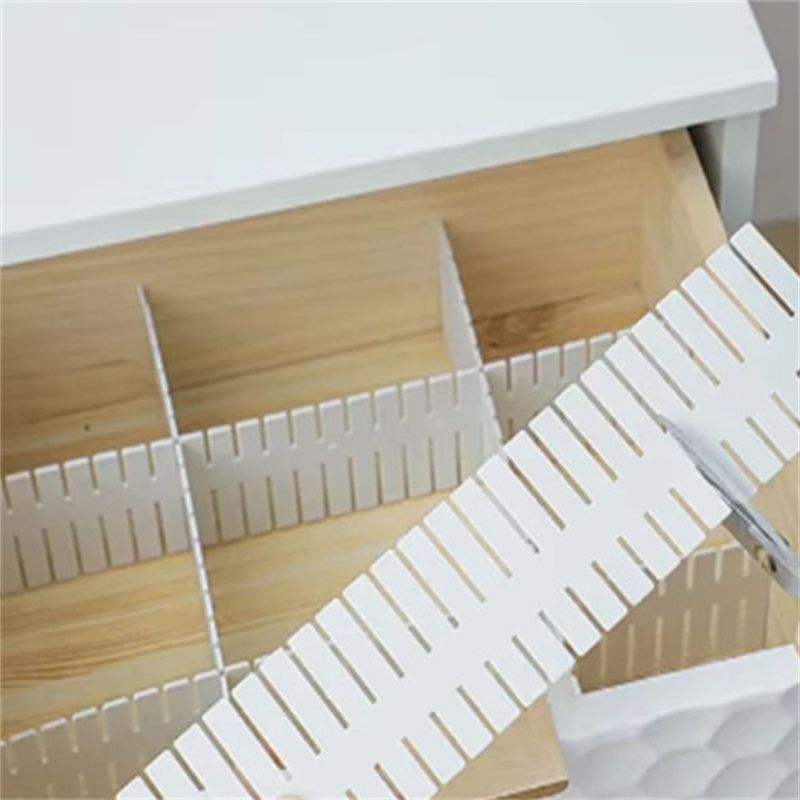 4Pcs/Set Adjustable DIY Plastic Storage Partition Board Drawer Divider Combination Partition Board Space-Saving Drawer Organizer