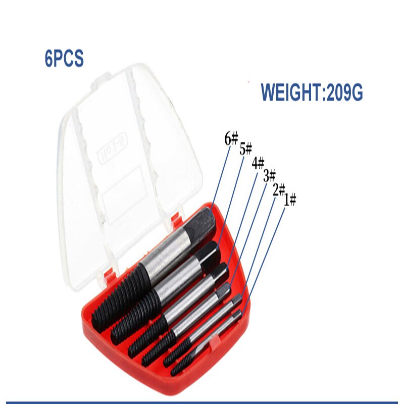 Broken Wire Extractor Used for Broken Water Pipe of Faucet Triangle Valve 5PCS/6PCS Sliding Screw Broken Screw Extractor Set: 6pc