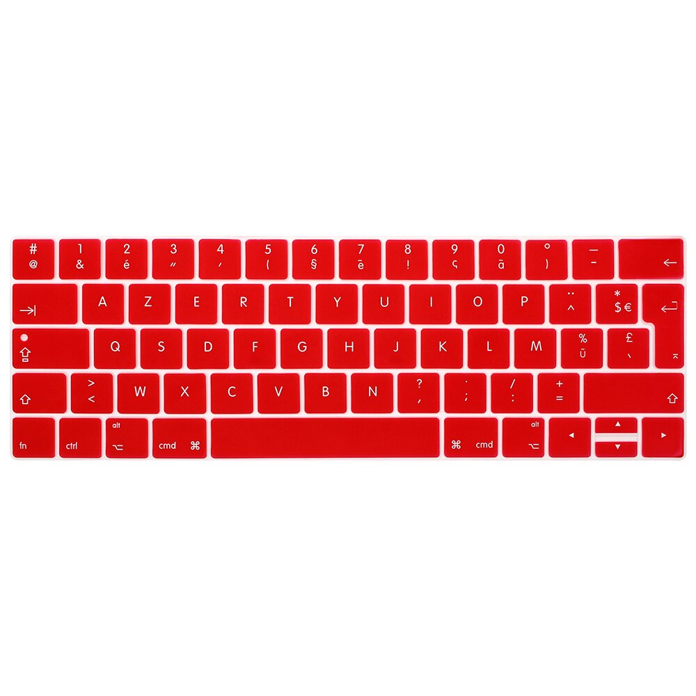 HRH ue wersja francuska Azerty cienka klawiatura obejmuje skórki silikonowe dla Macbook Pro 13 "15" A1706 A1707 A1989 A1990 A2159 pasek dotykowy: Red