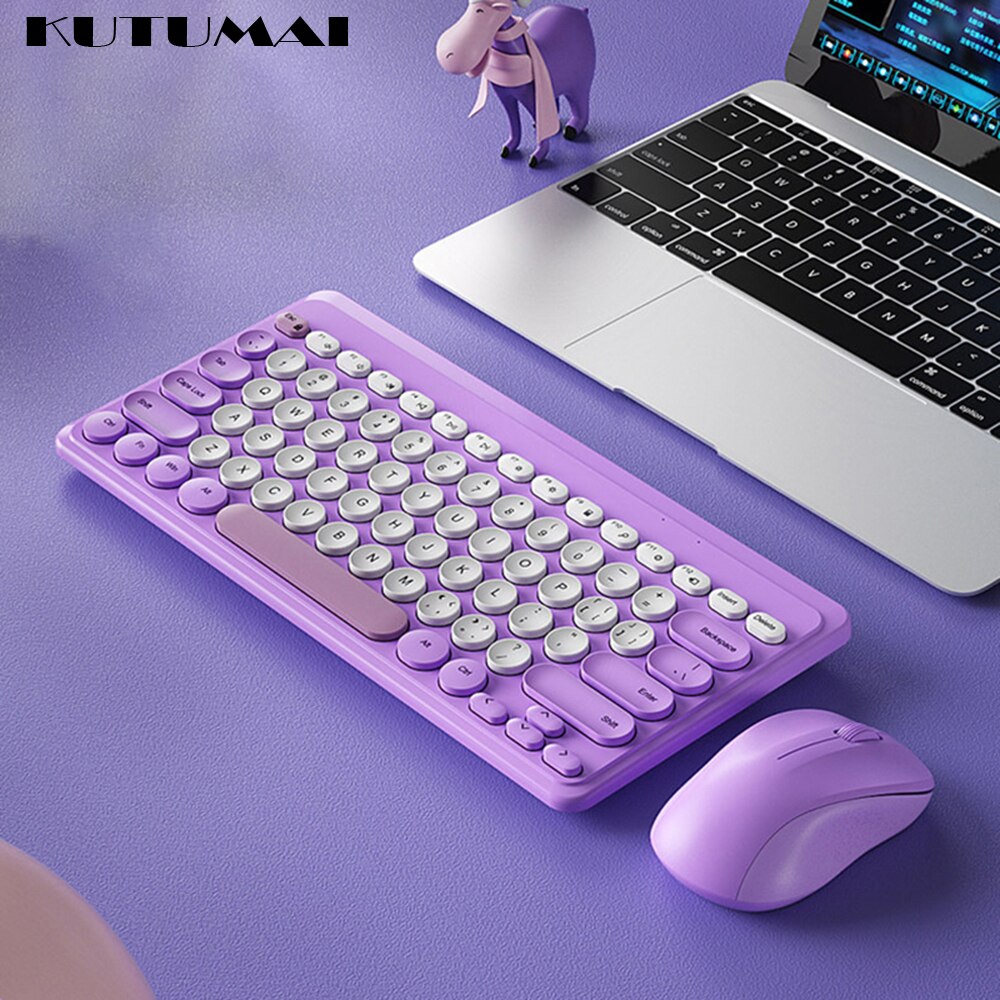 2.4G Wireless Keyboard Mouse Set Mute 1600 DPI Mini Wireless Computer Keyboard Mouse Combos Office Keyboard for Laptop PC Gamer