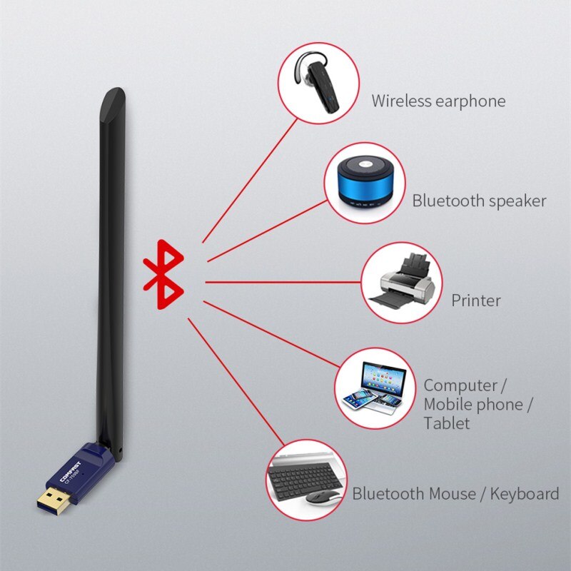 Comfast CF-759BF 5Ghz 802.11ac BT 4.2 free driver USB Wifi Adapter 650Mbps Wi Fi Ethernet Network Card Lan Dongle Wi-fi Antenna