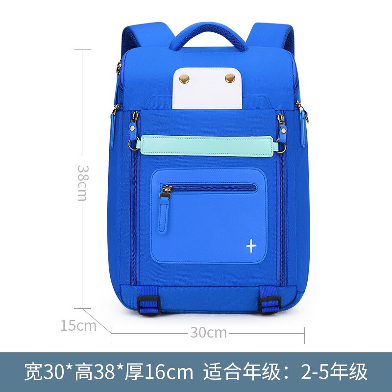 Mochila escolar ortopédica para meninos e meninas, bolsa à prova d'água para escola, zíper infantil: sky blue