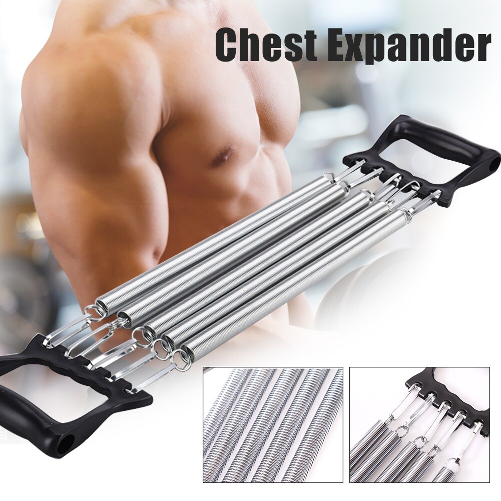 Shoulder Hand Gripper Adjustable Finger 5 Spring Chest Expander Home Fitness Muscles Strengthen Ergonomic Handle Carbon Steel