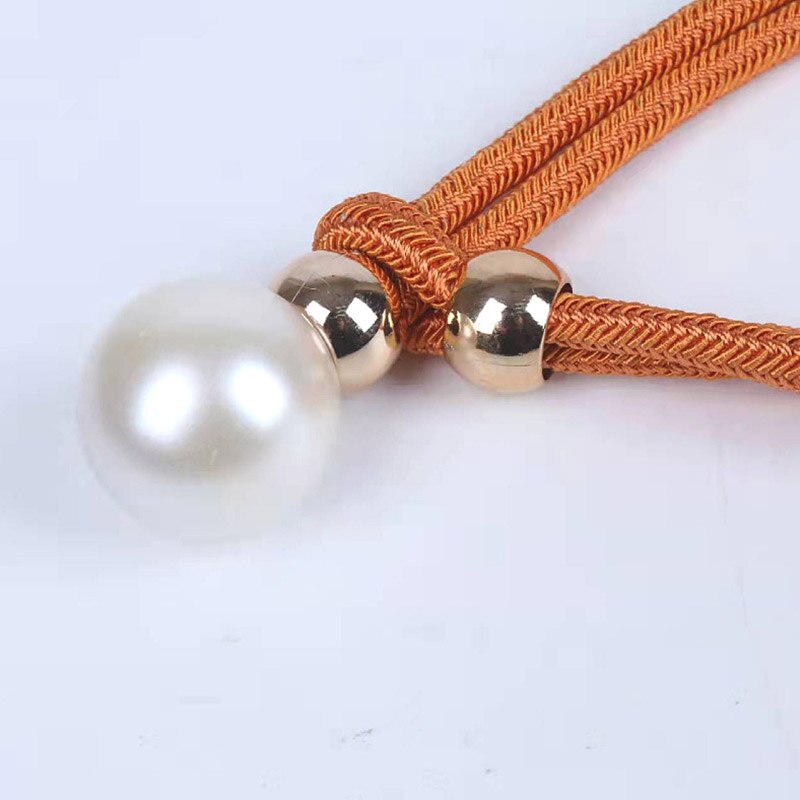 1Pair Curtain Tieback With White Pearl Holder Hook Buckle Clip Curtain Tieback Polyester Decorative Home Accessory