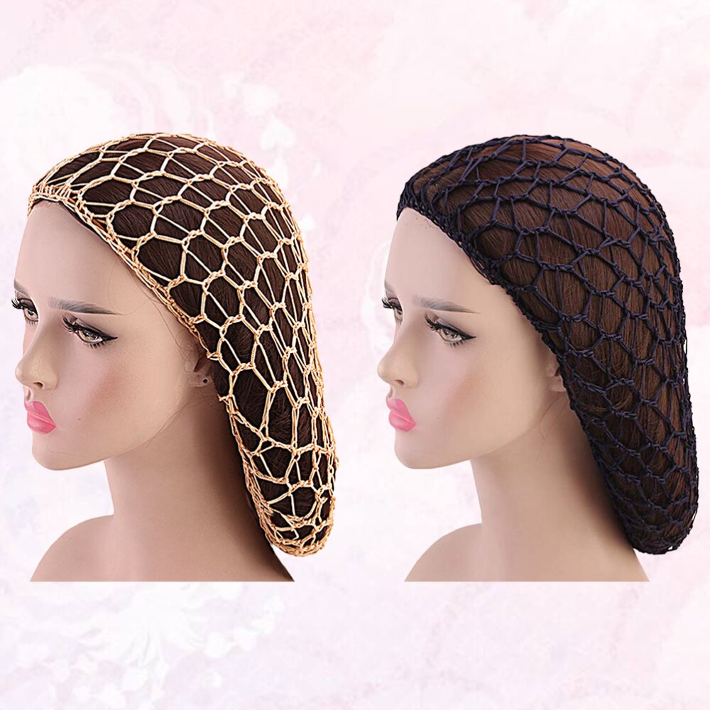 Bonnet de nuit artisanal en Crochet pour femmes, 2 pièces, chapeau de nuit Long, protection des cheveux: Picture 7